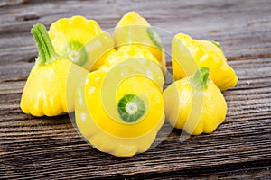 Small size patty pan patisson squash closeup