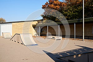 Small skater ramps at a school yard