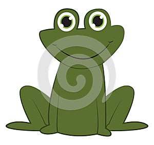Smiling frog vector or color illustration photo