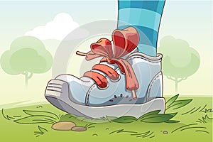 Small Sneaker on the Grass