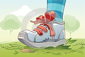 Small Sneaker on the Grass photo