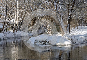 Small snow-covered island