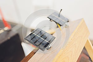 small solar panel. Green energy concept close-up.
