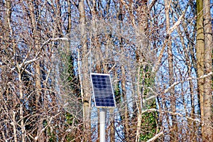 Small solar panel on metal poles as electrical power generation systems