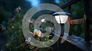 Small Solar Powered LED Light with Motion Sensor for Outdoor Security Lighting