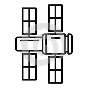 Small space station icon outline vector. International rocket