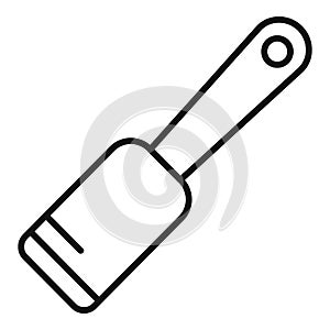 Small spatula icon outline vector. Slotted shape photo