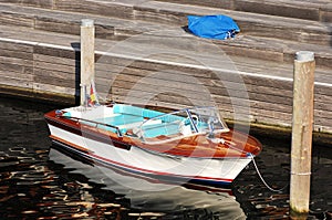 Small Speed Boat at Pier