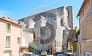 The side wall of medieval Dominican church of Arles, France