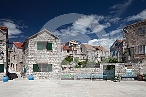 Small square in an idyllic, mediterranean village
