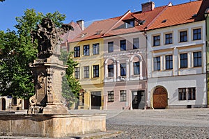 Small square in town Hradec Kralove photo