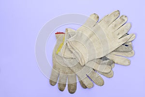 Small stack of simple cloth gloves for manual labor