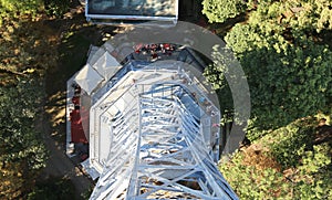 Small steel Eiffel tower in Prague in the Czech Republic