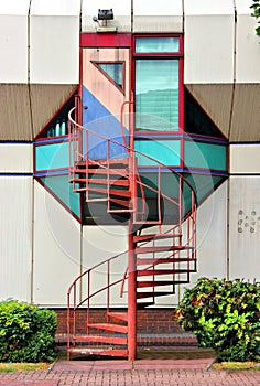 Small steel spiral staircase