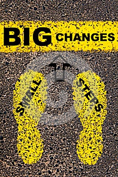 Small Steps Big Changes Message. Conceptual image