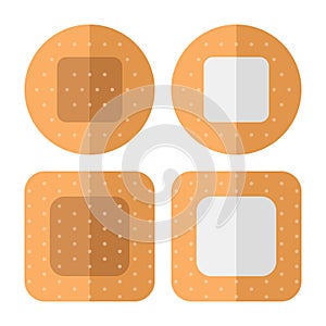 Small Sticking Plaster Flat Icon on White