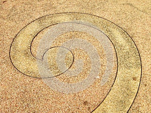 Small stone ancient pavement background texture with geometric pattern