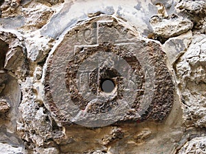 Small Stone Carving Embedded in Ancient Stone Wall, Jerusalem