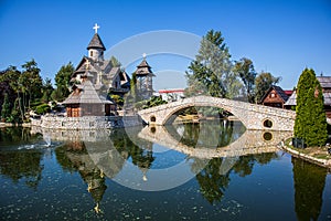 Small stone church in ethno village Stanisici near the Bijeljina