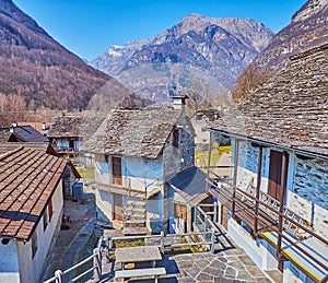 The small stone houses of Frasco, Valle Verzasca, Switzerland photo