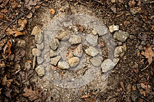 Small Stones Form 100 Marker On Trail