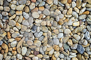 Small stones gravel texture. Naturally pebble textured background. Garden decor