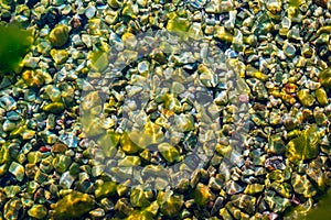 Small stones under water