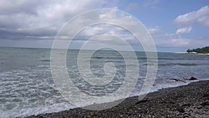 small storm, sea agitation on the black sea.