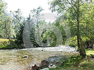 Small stream in the Pla De Boavi; in the province of Lleida, in the Catalan Pyrenees. Catalonia, Spain