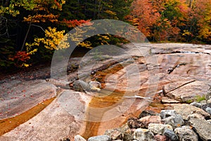 A small stream and brilliant fall foliage