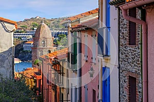 Small street in Collioure in France