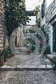 Small street in Dubrovnik Croatia