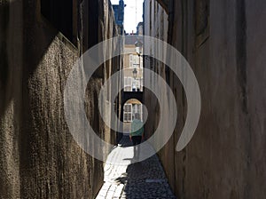 Small street exploration with arcades in Metz