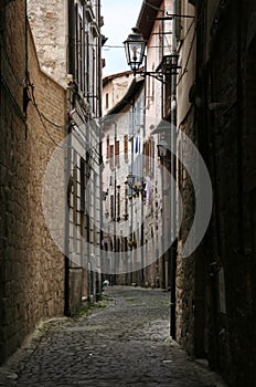 Small street in Recanati, Marche Italy photo