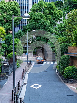 Small street in Roppongi Tokyo - TOKYO, JAPAN - JUNE 17, 2018