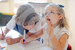 Small students at a lesson.