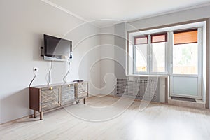 Small studio apartment and kitchen hightech interior