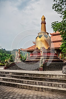 Small stupa in budhist temple Brahma Vihara-Arama Banjar photo