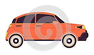Small suv car 2D linear cartoon object
