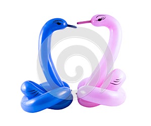 Small swans made from balloons