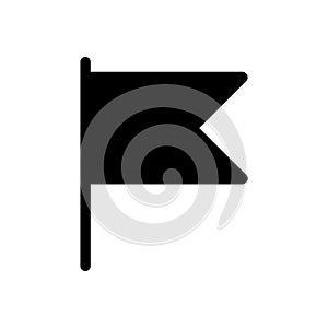 Small table flag vector icon. Black and white desk flag illustration. Solid linear business icon.