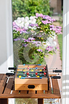 Small Table Football Game in Game Room