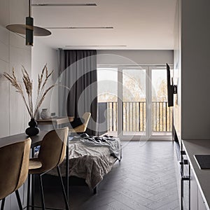 Small table with two chairs in kitchen
