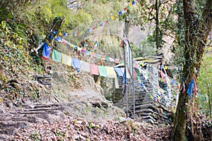 A small temple on the way to mountain in Nepal