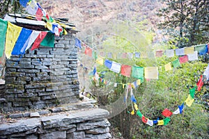 A small temple on the way to mountain in Nepal