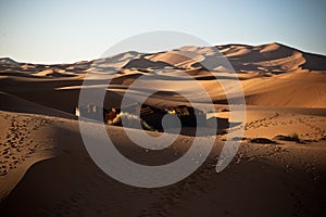 A small tend camp in desert in Algeria