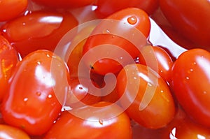 Close-up on fresh red cherry tomatoes