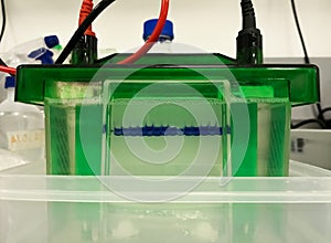 Small tool to make the scientific technique of electrophoresis, in a biochem lab