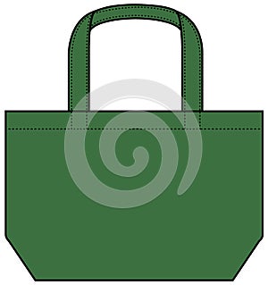 Small tote bag ecobag , shopping bag template vector illustration