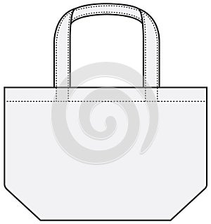Small tote bag ecobag , shopping bag template vector illustration